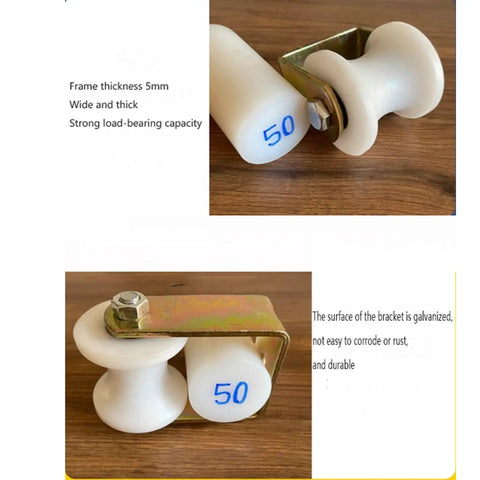50mm Round Tube Pulleys Kit 4 Pack With U Shaped Groove Movable Cable Guide Wheels Track Wheel Short Bracket Galvanized Steel Shaft Heavy Duty Bearing 12mm Inner Hole For Quiet Durable Cable Runs, 50mm tube fit