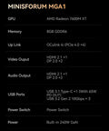 Next Level External GPU Docking Station With AMD Radeon 7600M XT Graphics And Eight GB Memory specifications table