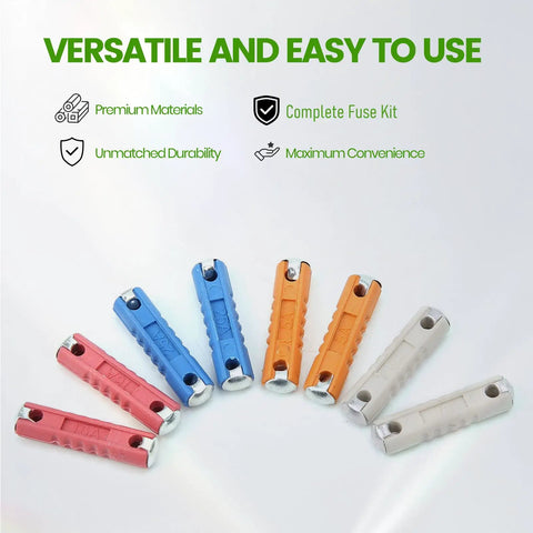 Top Shelf European Classic Car Torpedo Fuse Kit 50 Piece Set with colorful 5A 8A 16A 25A zinc alloy blades.