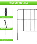 24 Inch Tall Rustproof Metal Garden Fence Panels Set Of 25 Total 27 Feet Long For Landscape Border And Animal Barrier, Square Decorative Edging For Yard Patio And Outdoor Decor, Black Coated Wire.