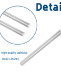 Close-up of Beefy 10mm x 305mm stainless steel linear motion rods set chromed for 3D printer DIY CNC, showing detailed finish