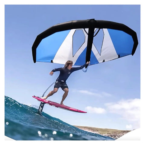 Surfer using Inflatable Wing Foil For Kitesurfing And Windsurfing Pro Durable Waterproof Wing Surfboard Sail on wave