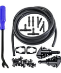 Windshield Washer Hose Kit 22-Piece Set With 4M Fluid Hose 6 Connectors 2 Nozzles And Car Water Pump Fits Most Vehicles