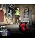 Beast Dual Power 4000 Lumen LED Flood Light With Corded And Cordless Operation at an indoor jobsite, illuminating maintenance work.