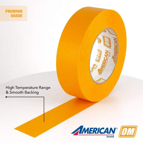 Orange Masking Tape 1.88 Inch By 60 Yard 24 Pack For Paint Jobs Auto Body And Composites Crepe Paper With Natural Rubber Adhesive