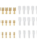 Rock Solid 120 Piece Wire Terminal Crimp Kit With Insulation Sleeves For Auto Audio Home Wiring Fast Easy Spade Lugs In 2.8MM And 4.8MM Sizes Ready To Roll gold spade lugs and white sleeves
