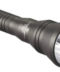 Strion HPL 615 Lumen Compact Rechargeable Flashlight Without Charger Black With Tail Switch One Hand Operation shown with durable body
