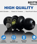 Keyed Entry Door Knob Set Heavy Duty Matte Black All Metal Lock Easy DIY Install Brass Mechanism 250000 Cycle Durability