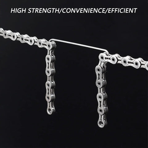 Stainless Steel Bike Chain Hook Repair Tool For Mountain And Road Bicycles Dual End Chain Link Hook For Easy Chain Tension on display