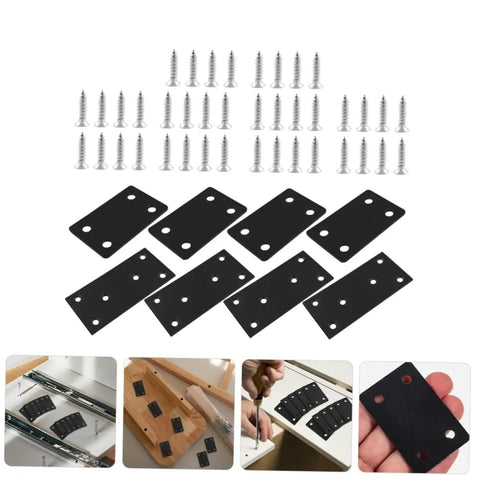 Heavy Duty Stainless Steel Corner Braces Rock Solid Wood Joint Connectors sleek flat mounting plates with screws for easy installation.