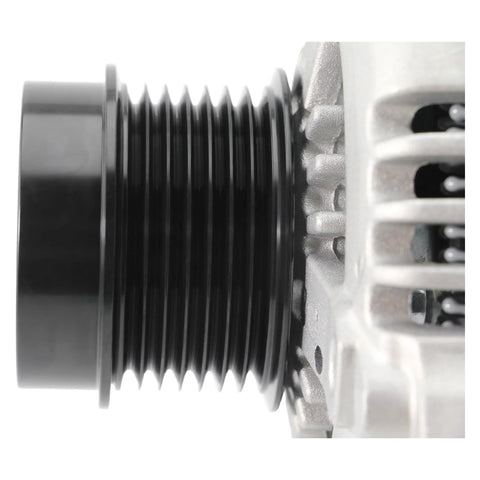 Close-up of Premium 2.4L Four Cylinder Alternator Replacement For 2007 To 2013 Camry showing SD7 pulley and grooves