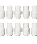 Push To Connect Tube Fitting One Quarter NPT Male To One Quarter OD Tube Quick Connector For Water Purifiers And RO DI Filtration Systems White 10 Pack