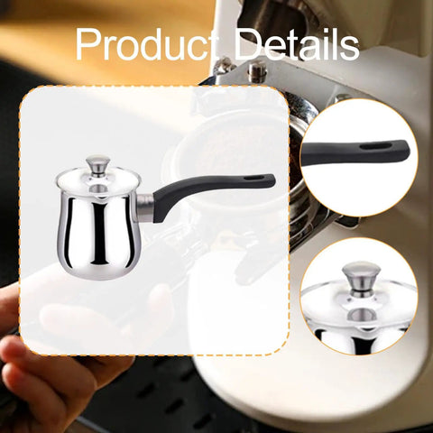 All In One Stainless Steel Turkish Coffee Pot Teapot And Chocolate Melting Pan 900ml Capacity For Coffee Milk Soup And More