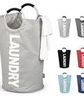 115L XXL Collapsible Laundry Hamper With Aluminum Soft Grip Handle, Foldable Grey Washing Basket, multiple color options