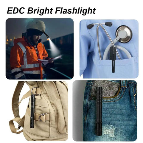 Five Pack Pen Light Flashlights With Clip Ultra Bright Q5 LED Mini Pocket Flashlights Small Penlight For Inspection And EDC