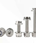 M6 Cross Flange Bolts Kit With Serrated Washers That Grip And Anti Loosening Nuts 304 Stainless Steel M6x30 20 Sets