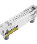 Clear view of Glass Panel Liquid Flow Meter For Water 0.2-2 GPM And 1-7 LPM Easy Read Glass Water Measuring Meter With Clear Dial, side angle