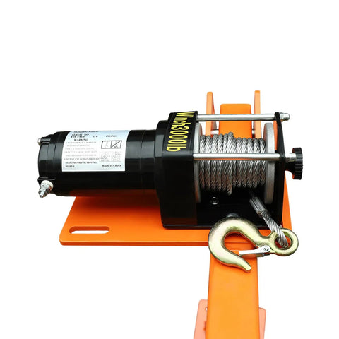Rock Solid Folding Pickup Truck Bed Crane Hoist With Slick 12V Electric Winch Premium Painted Steel Adjustable Jib Arm And 360 Swivel Base Moving Heavy Gear Like A Boss