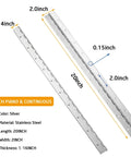 20 Inch Stainless Steel Piano Hinges 2 Pack 0.060 Thick Heavy Duty Top Shelf Hardware Pre Drilled Quick Install image with measurements.