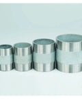 Four sizes of threaded metal connectors for various pipe applications made of durable alloy material.