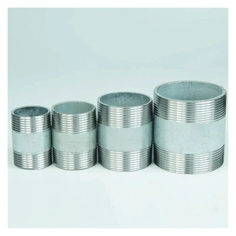 Four sizes of threaded metal connectors for various pipe applications made of durable alloy material.