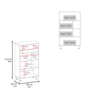 Dimensions of Six Shelves Narrow Storage Cabinet For Living Room And Kitchen, Scratch Resistant Bookcase With Pantry Sideboard Locker