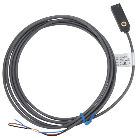 Inductive Proximity Sensor Switch 3 Wire DC IP67 PNP NO Flat Type with ABS Housing and wires, model TL W3MB1 for industrial use