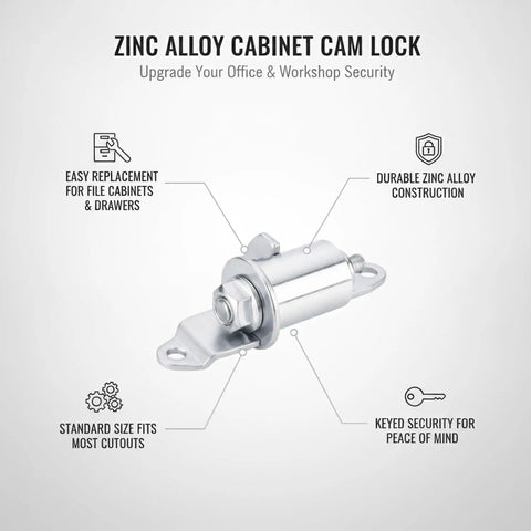 Zinc Alloy Cam Lock Replacement For Metal File Cabinets Drawers And Tool Chests Ideal For Office Managers And Homeowners Keeps Your Storage Safe And Secure Restores Security To Existing Cabinets Chests And Lockers 1 Pack