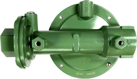 Fairview GR-92812C compact propane regulator, top-down view, green metal housing