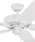 52 Inch Outdoor Ceiling Fan Without Light for Patio or Porch, Wet Rated, Tri-Mount Traditional Five-Blade Design, White Finish