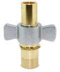 3/4 inch NPT hydraulic quick disconnect coupler with brass body and steel sleeve for high-pressure applications