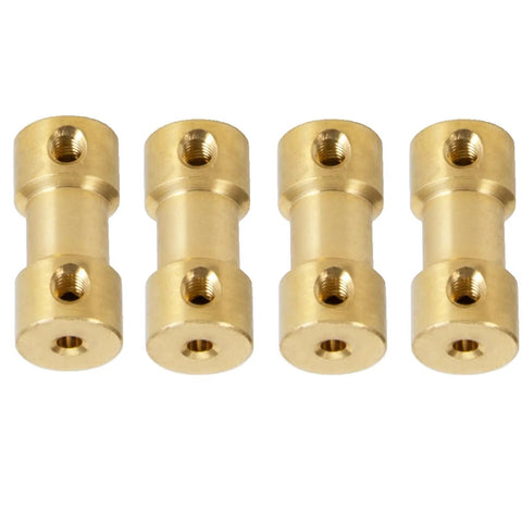 2.3mm To 4mm Shaft Coupler Set For Motors And 3D Printers Brass Joint Connector Motor Shaft Extension For RC Cars Boats And DIY Projects L20XD9 Beefy Heavy Duty, 4 brass couplers