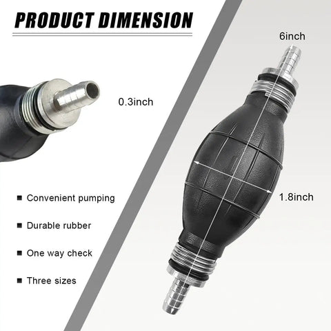 Hand Fuel Transfer Pump For Quick Gasoline Diesel Petrol Transfer, Rubber 8mm 5/16 Inch Primer Bulb Vacuum Line, Manual Fuel Pump For Cars Boats And Marine Accessories, Easy Start And Reliable Fuel Delivery
