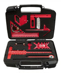Woodworking Measuring And Scribing Tool Set 9 Piece Precision Kit for Carpentry and DIY Projects in storage box.