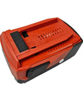 Replacement B22 4000mAh Lithium Battery for 18V 21.6V and 22V Cordless Drills, side view showing red casing and power connectors.