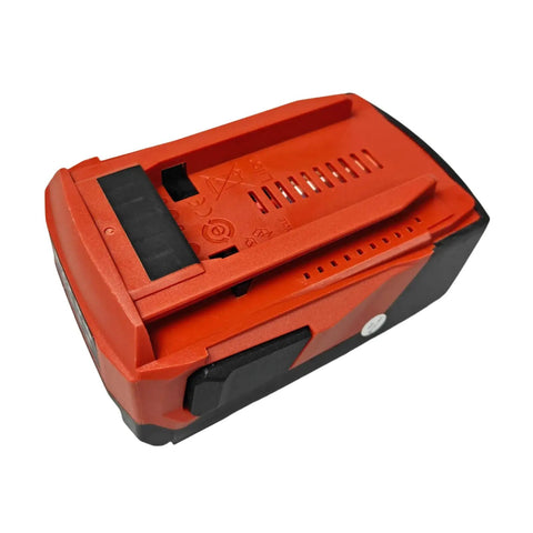 Replacement B22 4000mAh Lithium Battery for 18V 21.6V and 22V Cordless Drills, side view showing red casing and power connectors.