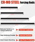 CR-MO Steel forcing rods in various sizes for Harmonic Balancer Puller Kit with Adjustable 3-Jaw Puller and Forcing Screw.