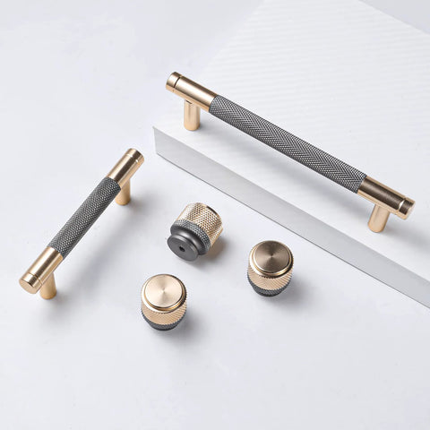 12 Pack 5 Inch Center To Center Drawer Pulls With 6 Inch Overall Length Round Aluminum Cabinet Handles In Gold Nickel Oxidation Finish And Diamond Pattern Includes 56 Screws