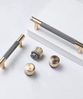 12 Pack 3 Inch Barrel Cabinet Pulls Gold And Grey Aluminum Handles For Cabinets And Drawers, Corrosion Resistant Aluminum Construction