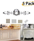 Crystal Glass Diamond Cabinet Knobs With Plates And Screws Set Of 5 for drawers, showing installation on furniture.