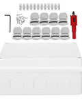 Cool 13 Piece I P65 Waterproof Junction Box Kit For Electrical Projects, heavy duty plastic enclosure, accessories included.