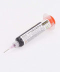 Black UV Soldering Paste Flux 10cc For PCB And BGA Circuit Boards Protection Pro Grade Curable Solder Mask Welding Flux Oil Includes One Syringe Push Needle For Precise Application on white background