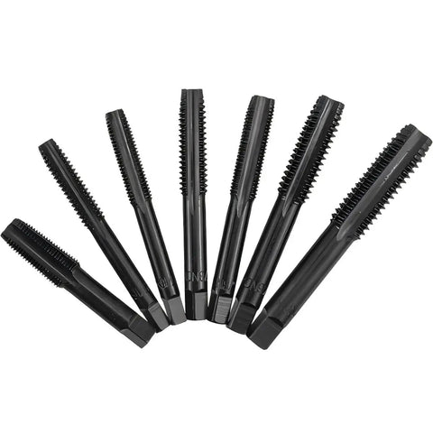 14 Piece Nitriding Coated Straight Flute Tap Set For American Thread Taps Machine Screw Tapping Tools Pro Grade Heavy Duty