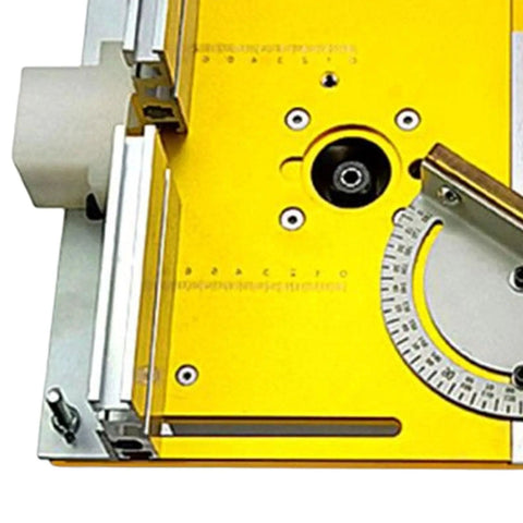 Pro Grade Router Table Insert Plate Workbench Upgrade Kit For Table Saw Wood Router Milling Base close-up of CNC milled aluminum surface.