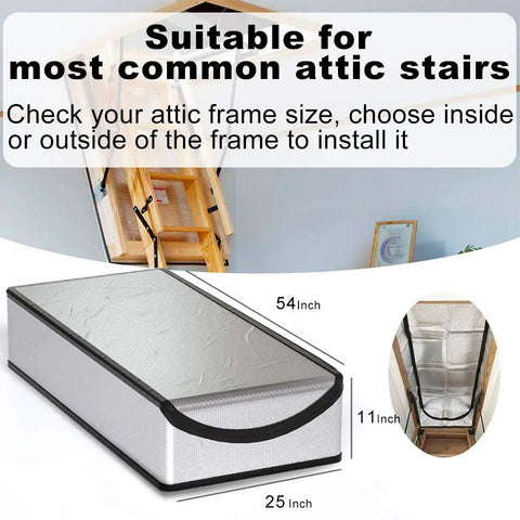 Attic Stairs Insulation Cover Kit For Pull Down Attic Door In Garage 25 By 54 By 11 Inches All Year Airtight Seal Draft Stopper