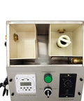 Top view of Hardcore 110 Volt Oil Water Separator for CNC machining centers with control panel and dual compartment tank.