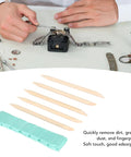 Watch Cleaning Putty Kit For Precision Watch Cleaning And Repair Grime Busting, five wooden sticks and clay plate for delicate parts.