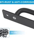 Barn Door Handles Two Pack Sliding Door Handles 6 3 Inch Hole Center Black Zinc Alloy Cabinet Pulls With Plate close-up