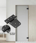 Heavy Duty 3-1/2 Inch T Hinge Gate Hinges Steel With Black Finish Includes Screws 6 Pack installed on modern door