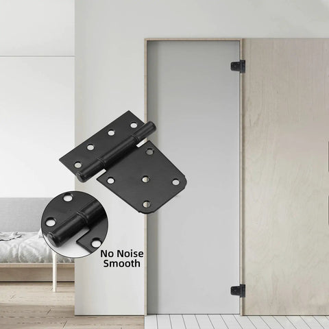Heavy Duty 3-1/2 Inch T Hinge Gate Hinges Steel With Black Finish Includes Screws 6 Pack installed on modern door